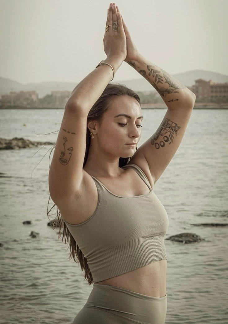 Dorina doing yoga